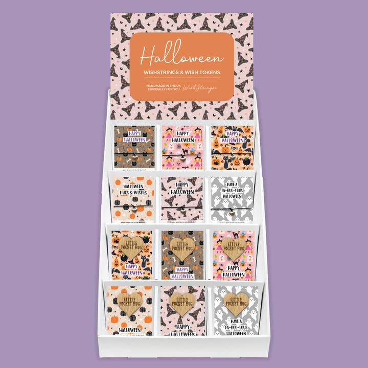 Halloween WishStrings & Pocket Hugs - Pre-filled Counter Display Stand for wholesale by WishStrings