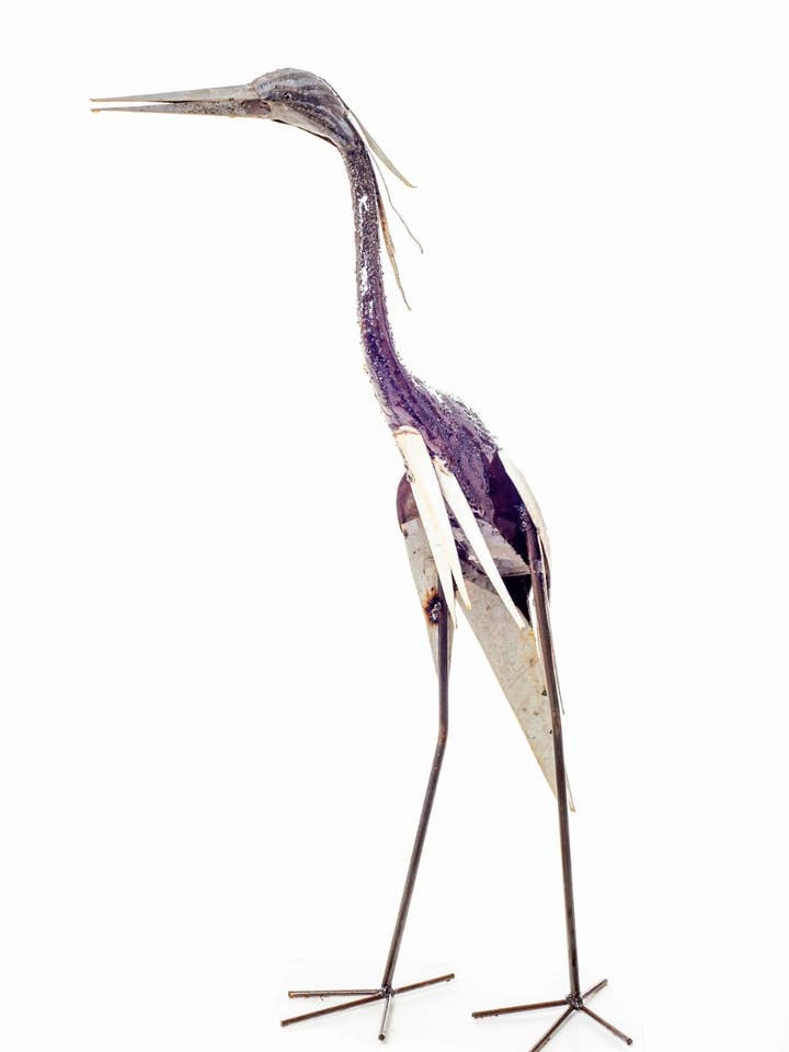 Zimba-Arts METAL WHITE HERON LARGE for wholesale by Zimba-Arts