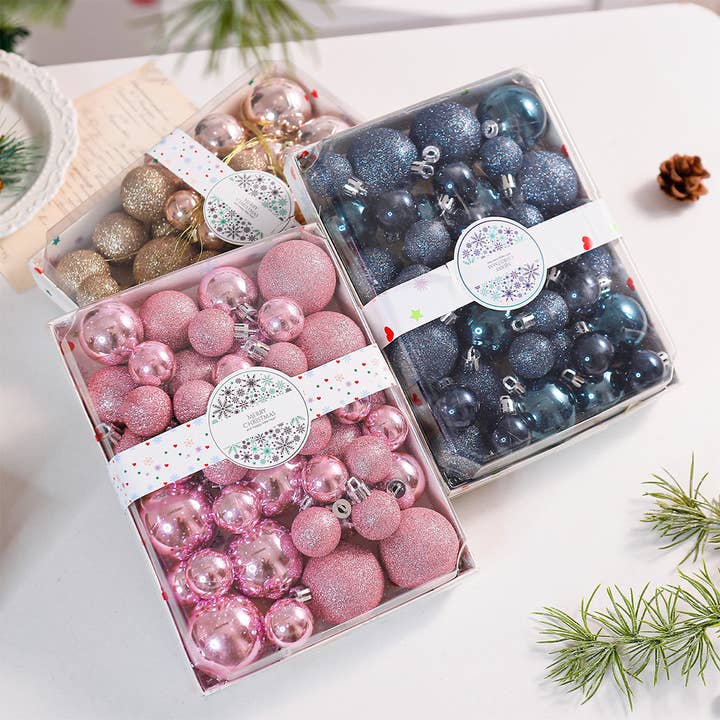 UNISHE - Wholesale Christmas Decoration - Christmas Ball Ornaments Set of 42 Pcs Hanging Decor ZK37062