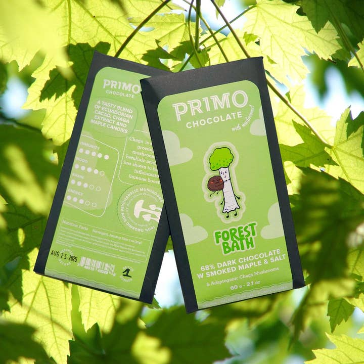 PRIMO BOTANICA CHOCOLATE - Wholesale Chocolate Bar - FOREST BATH (SMOKED MAPLE & CHAGA)1