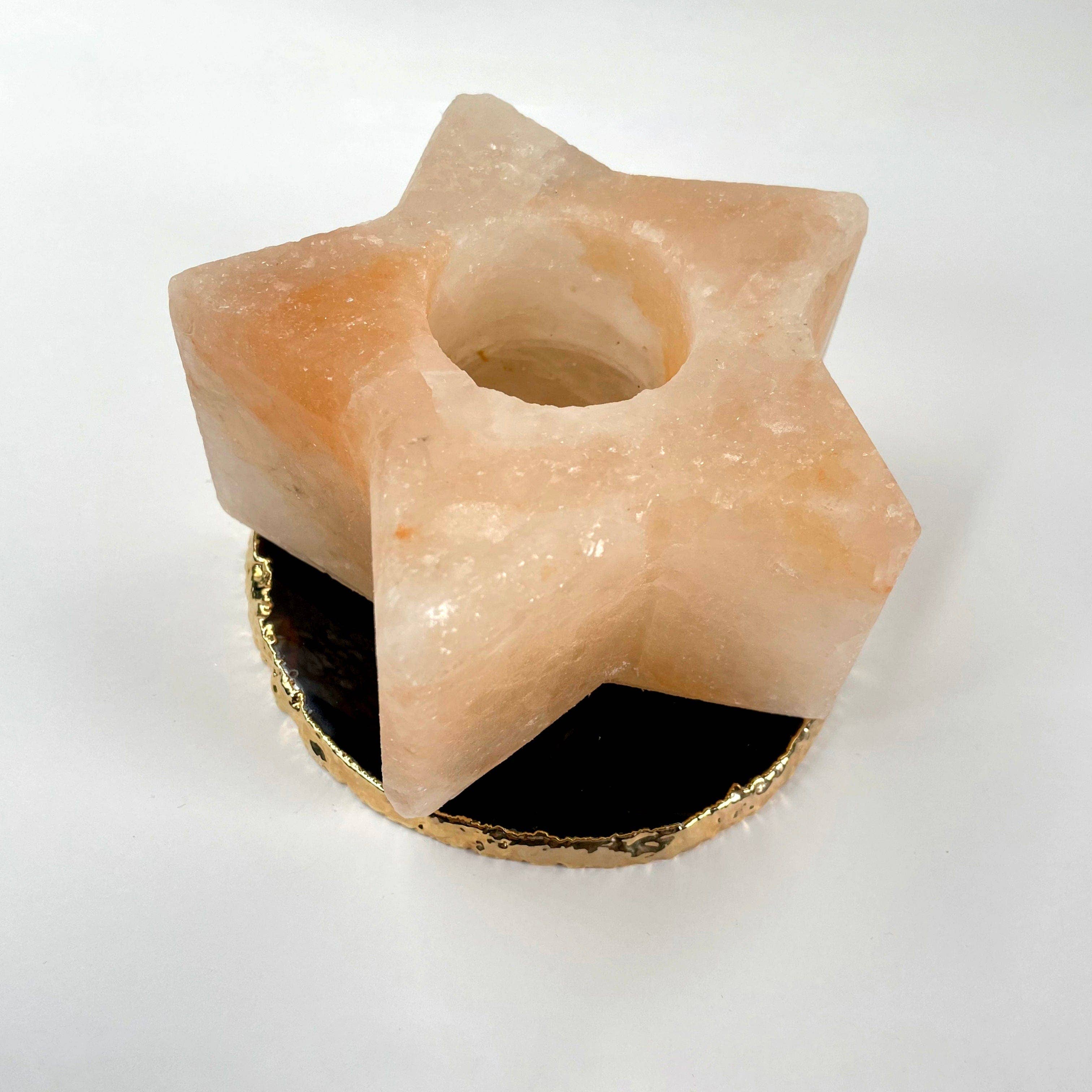 Rock Paradise - Wholesale Candle Holder - Crystal Himalayan Salt Orange Star Candle Holder3