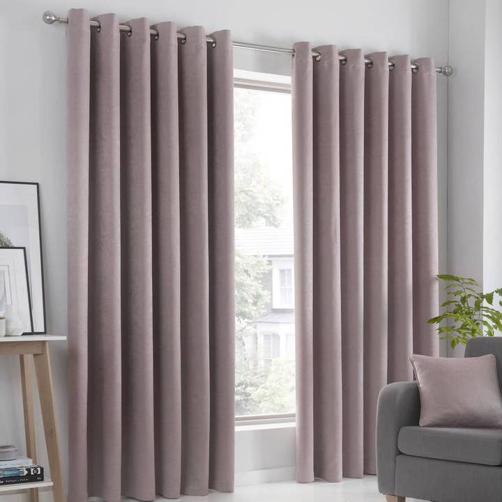 Strata Gardinen mit Ösen von Fusion in Blush, 1 Paar für den Großhandel von UW Home