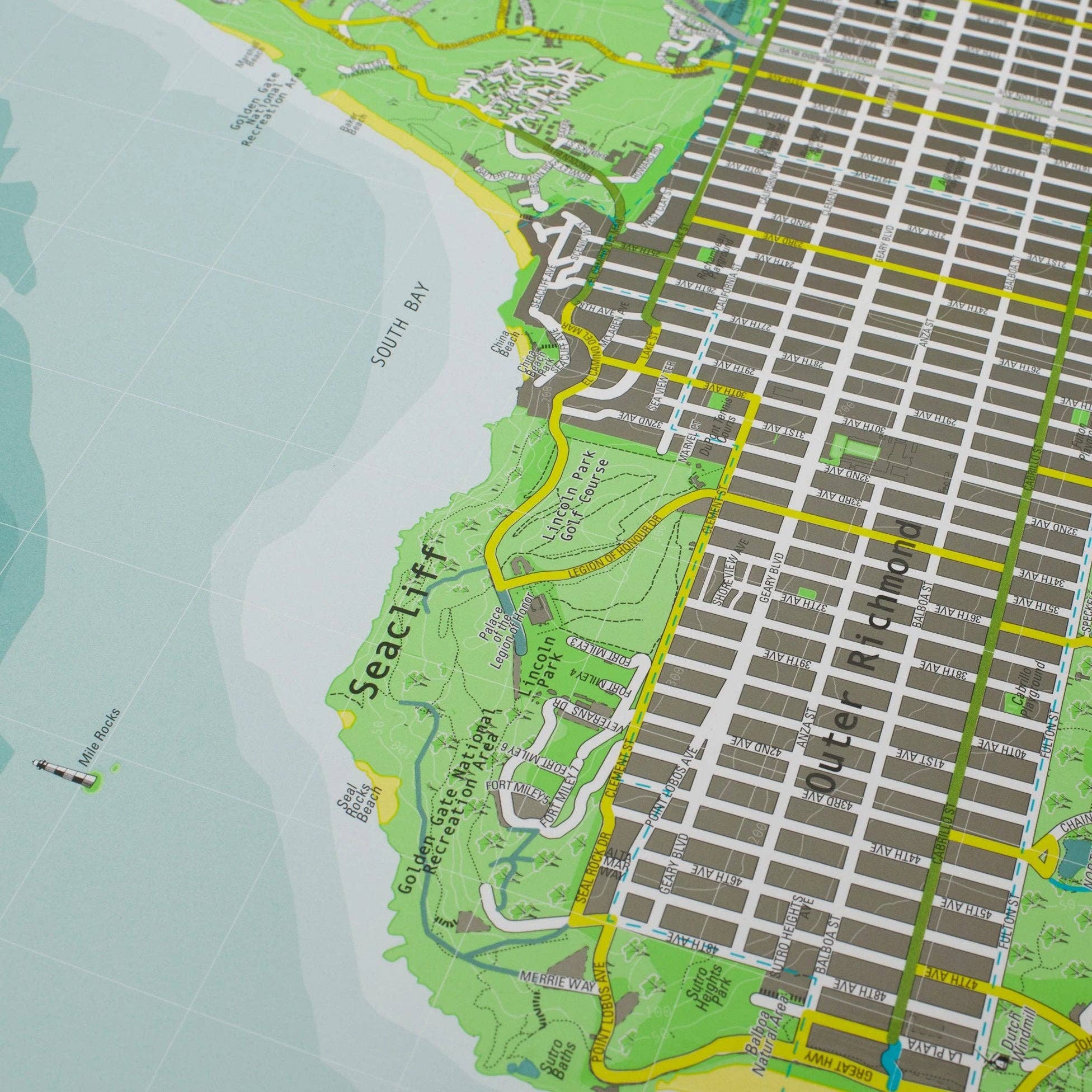 Aqua Champagne Apple SAN FRANCISCO CITY MAP for wholesale on Faire4