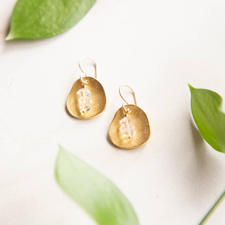 Herkimer Disc Earrings for wholesale by Stowaway Jewelry