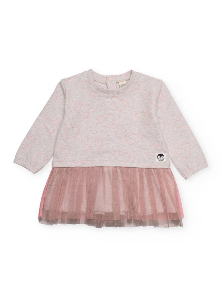 tuc tuc - Wholesale Dress - Kids - Baby girl dress with hearts and pink tulle skirt