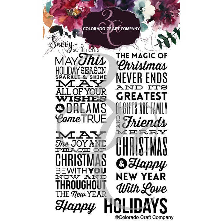 Colorado Craft Company - Wholesale Christmas Card - SS696 Savvy Sentiments~Holiday Quick Cards Small Stamps
