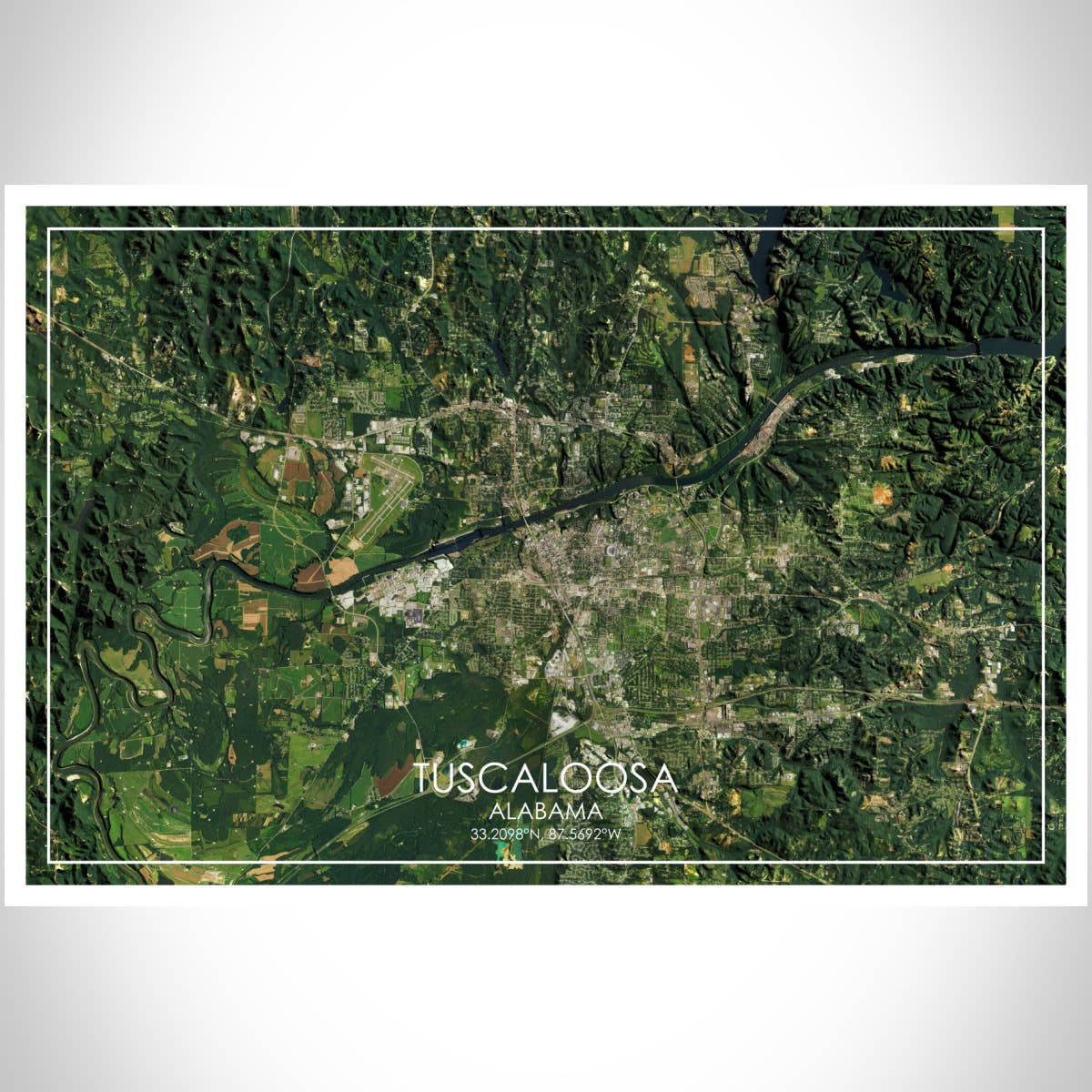 JACE.design - Wholesale Art Print - Tuscaloosa AL Map Print Satellite3