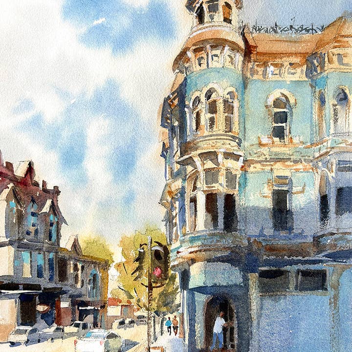 Summertime in Port Townsend No.1 - Original watercolor painting for wholesale by Ina Xi Watercolor