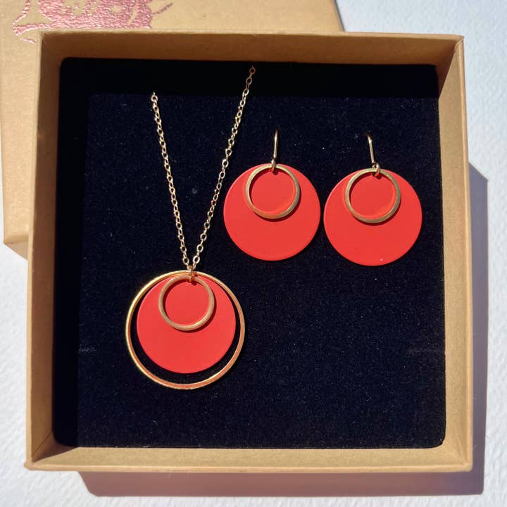 Copper Bee - Wholesale Dangle Earrings - Colour + Brass | Hoop and Colour Earrings | CB006