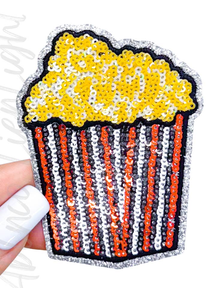 Popcorn Food Sequin Patch for wholesale by ABLNco