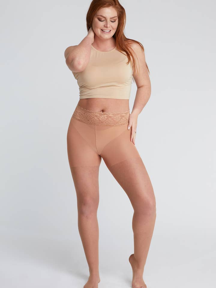 Tan Nude Sheer Pantyhose With Luxe Comfort Waistband for wholesale by Hipstik Legwear