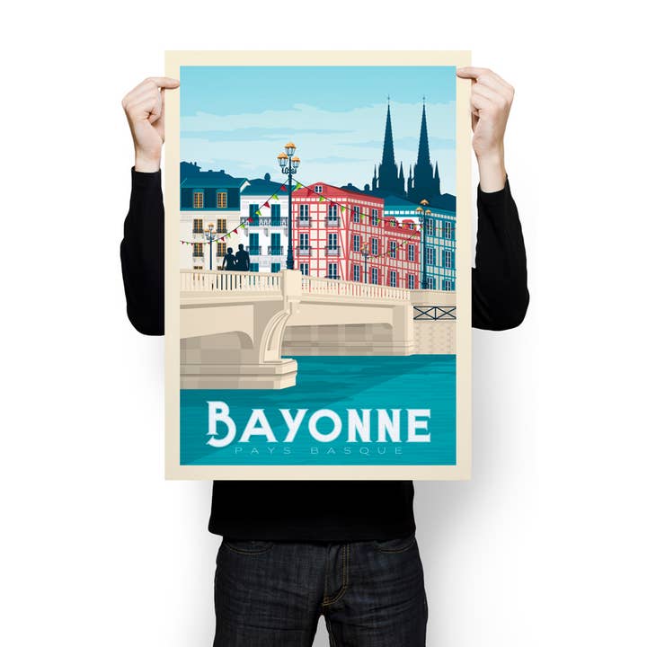 Olahoop Travel Posters - Wholesale Poster - Bayonne Basque Country - France travel poster3