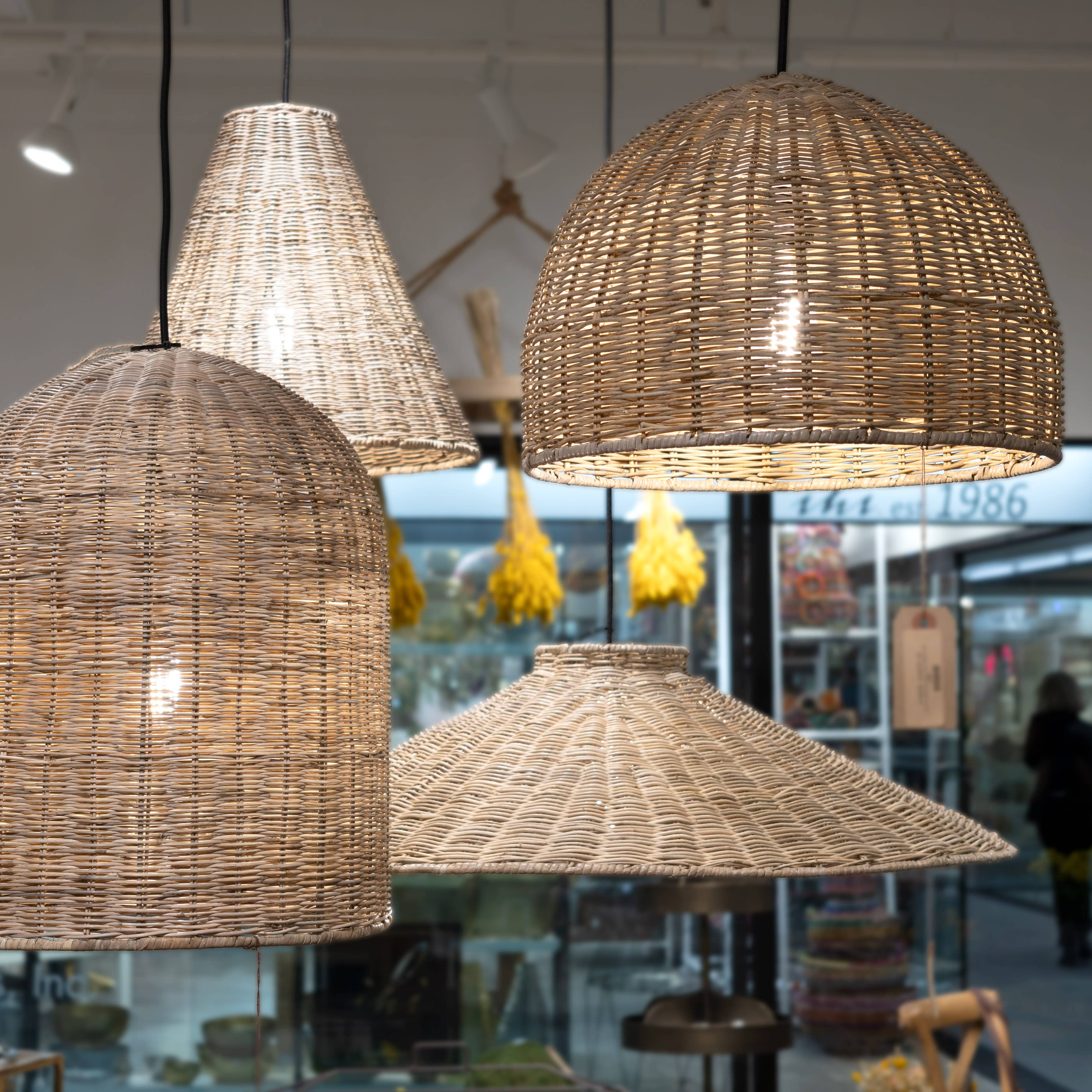 Willow Group - Wholesale Chandelier/Hanging Light - Round Domed Rattan Pendant Light 15.5"D1