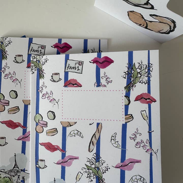 Edinburgh Letters – wholesale Notebook – 'Paris Kisses' A5 Notebook 2
