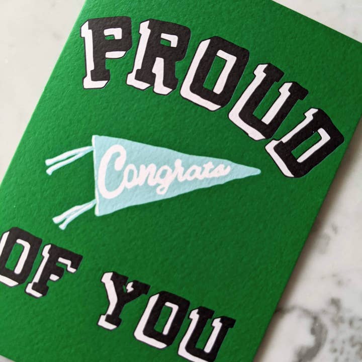Madeleine Sywulak US - Wholesale Congratulations Card - Proud of You - Kelly Green2