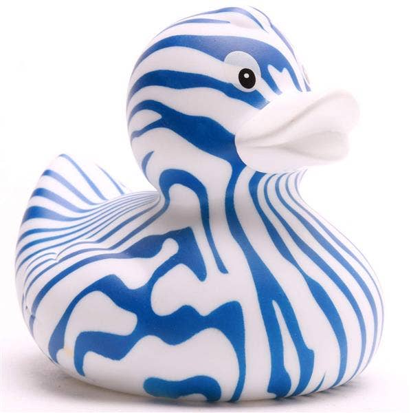 Duckshop - Vente Jouet pour le bain – bébé - Canard de bain zèbre - bleu - canard en caoutchouc4