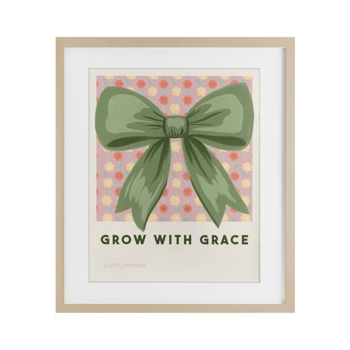 Stupell Industries - Wholesale Wall Sign - Grow With Grace Ribbon - Print Under Glass Wall Art12