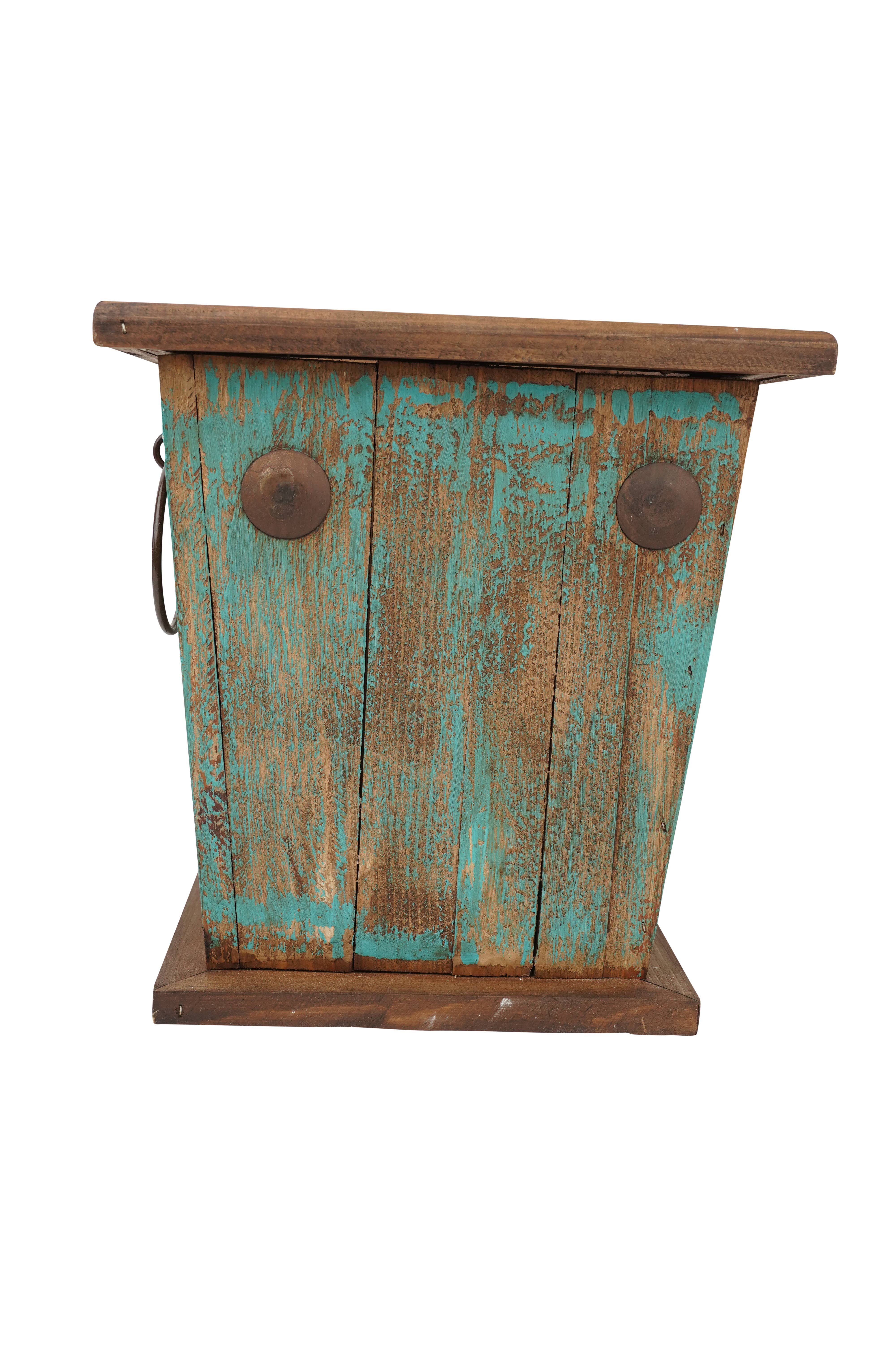 My Amigos Imports - Vente Jardinière - Jardinière rustique en bois Midland Farmhouse - Garden-Turquoise5