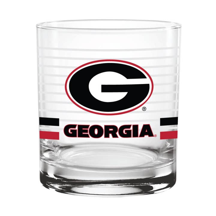 14oz Georgia Bulldogs Ring Rocks Glass for wholesale by Indigo Falls