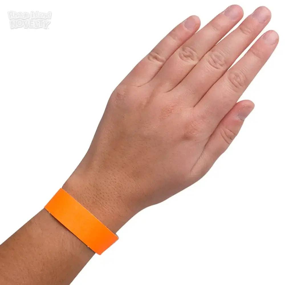 Party Expo, LLC - Wholesale Wristband - Tyvek Narrow Neon Orange Paper Wristbands - 500ct1