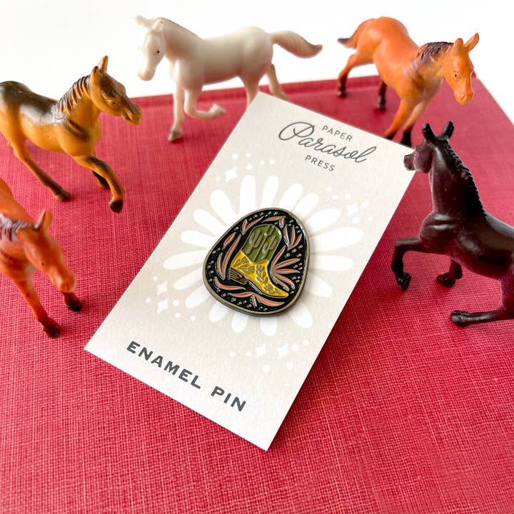 Paper Parasol Press - Wholesale Lapel Pin/Button - Baja Boot Enamel Pin