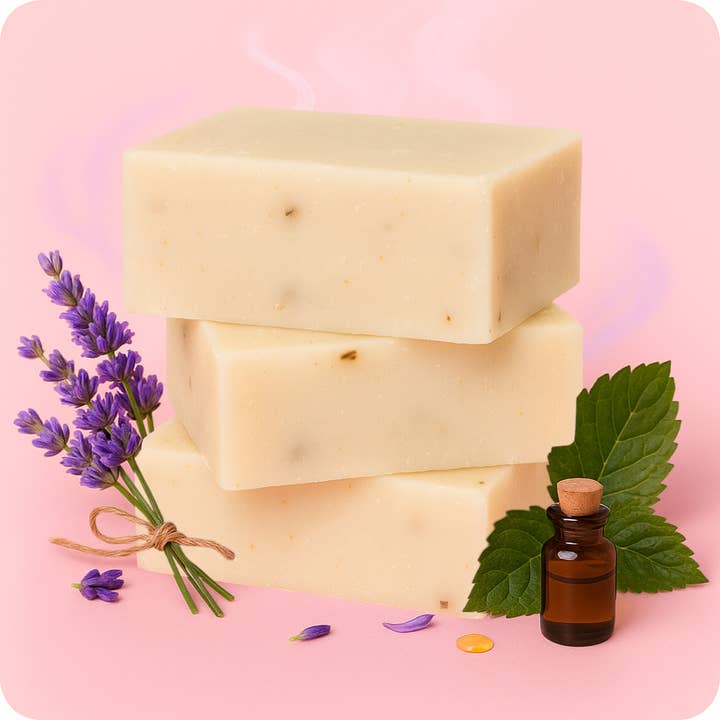Lavender Patchouli Bar Soap 3 Pack for wholesale by Wax &. Wit Candles