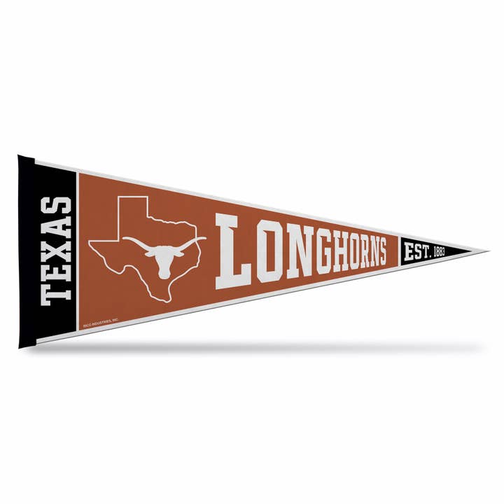 NCAA Texas Longhorns Exclusive Soft Felt 12X30 Pennant for wholesale by Rico Industries