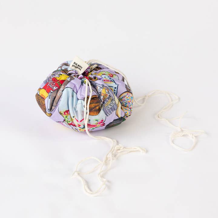 Big Bite Studios - Wholesale Makeup/Cosmetic Bag - HAPPY POUCH CLUB — FLATLAY DRAW STRING MAKEUP BAG 3