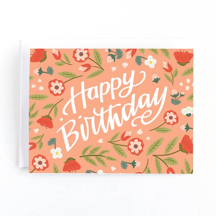 Floral Happy Birthday für den Großhandel von Pedaller Designs