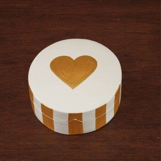 Striped gold box - heart for wholesale by Love Explorers