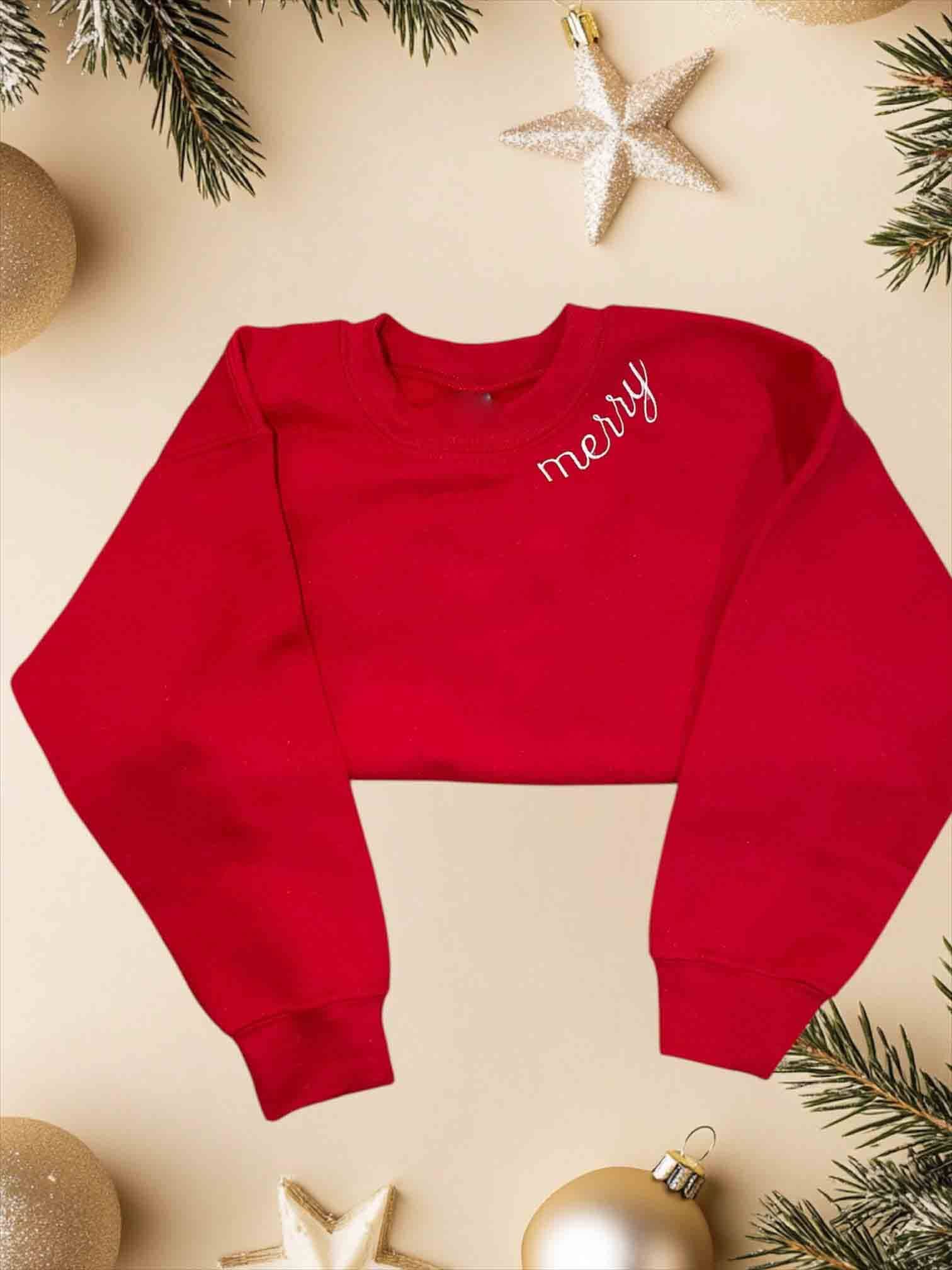 NVC Ecommerce LLC – wholesale Sweatshirt med tryck - Dam – Julljusskuren rosett, broderad sidorosetttröja 4