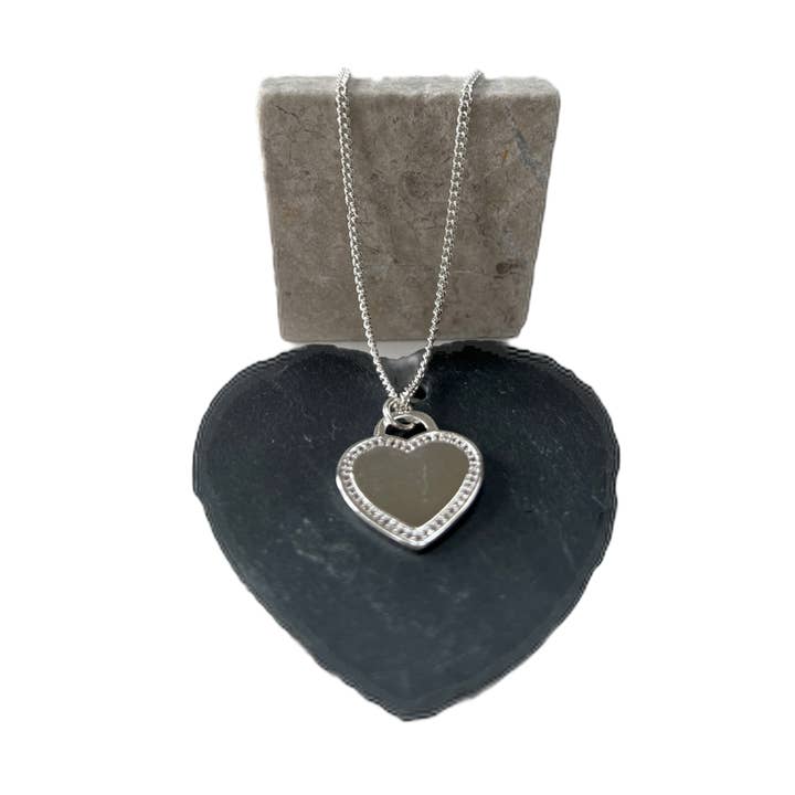 Dije de corazón chapado en plata para venta al por mayor de Beadsworld