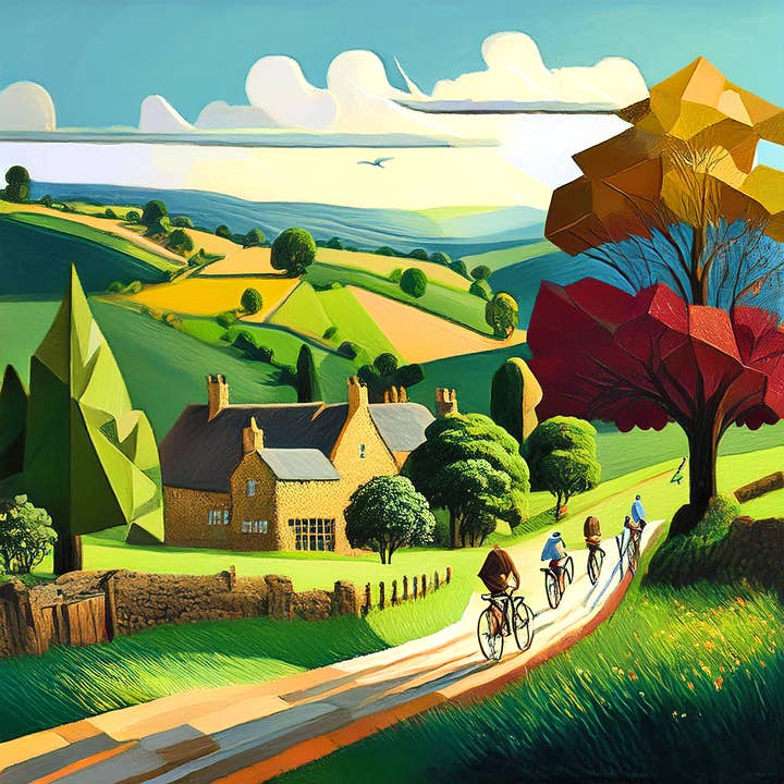 Countryside cycling III for wholesale by Coastal & Countryside Greeting Cards by NY