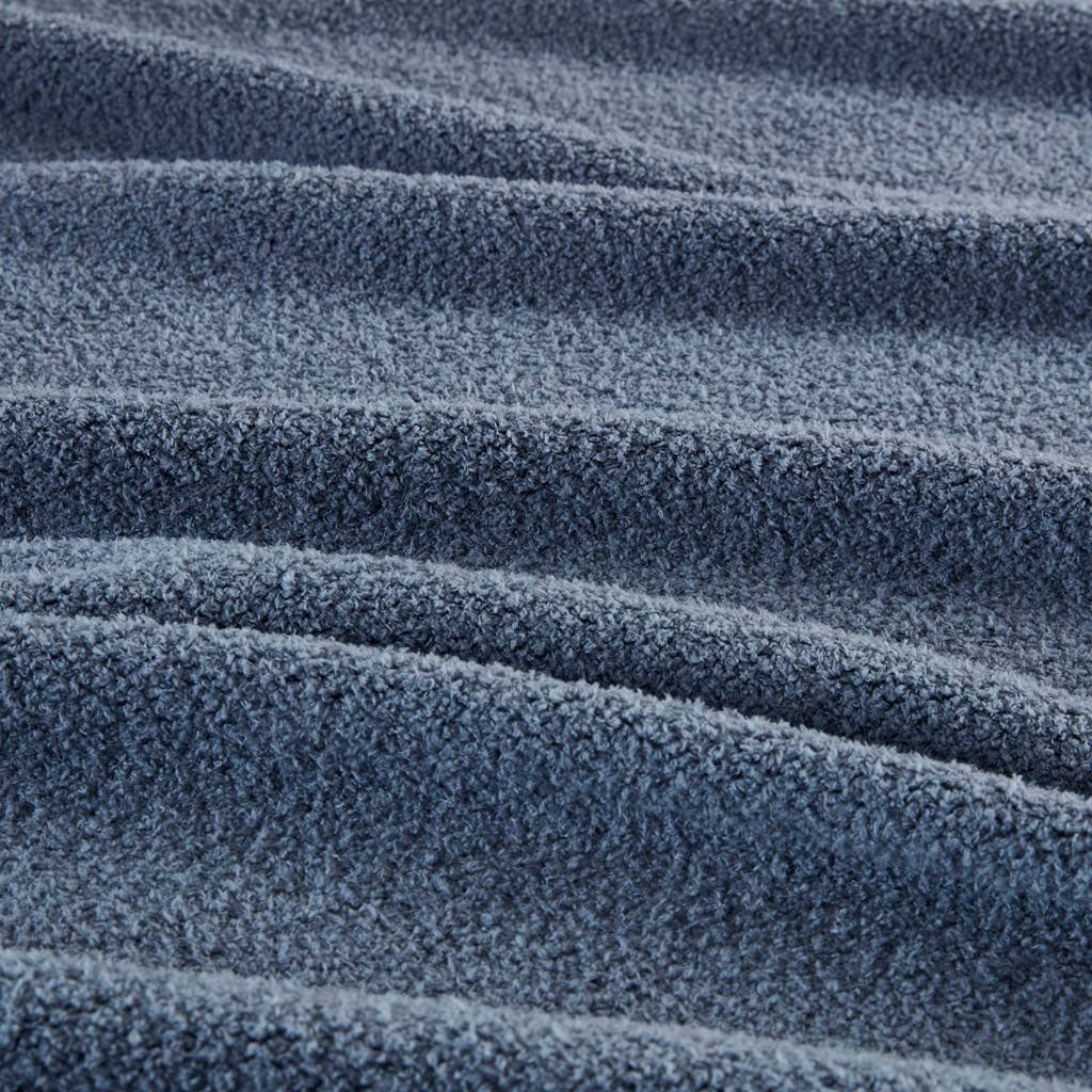 Olliix - Wholesale Bedding Blanket - Solid Neutral Faux Feathersoft Blanket, Navy Blue1