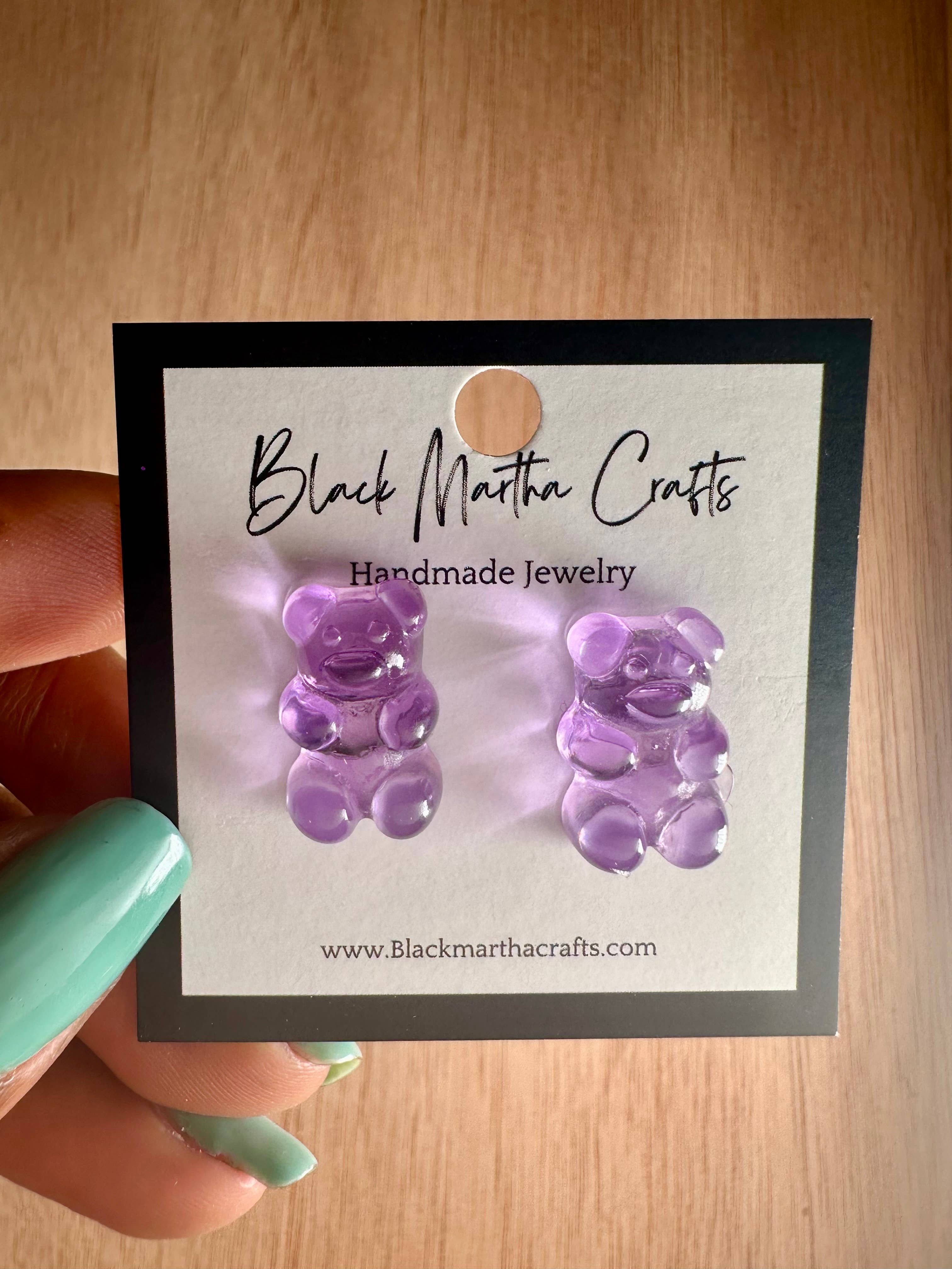 Black Martha Crafts - Wholesale Dangle Earrings - Teddy Grizzley- Teddy Bear Resin Stud earrings1