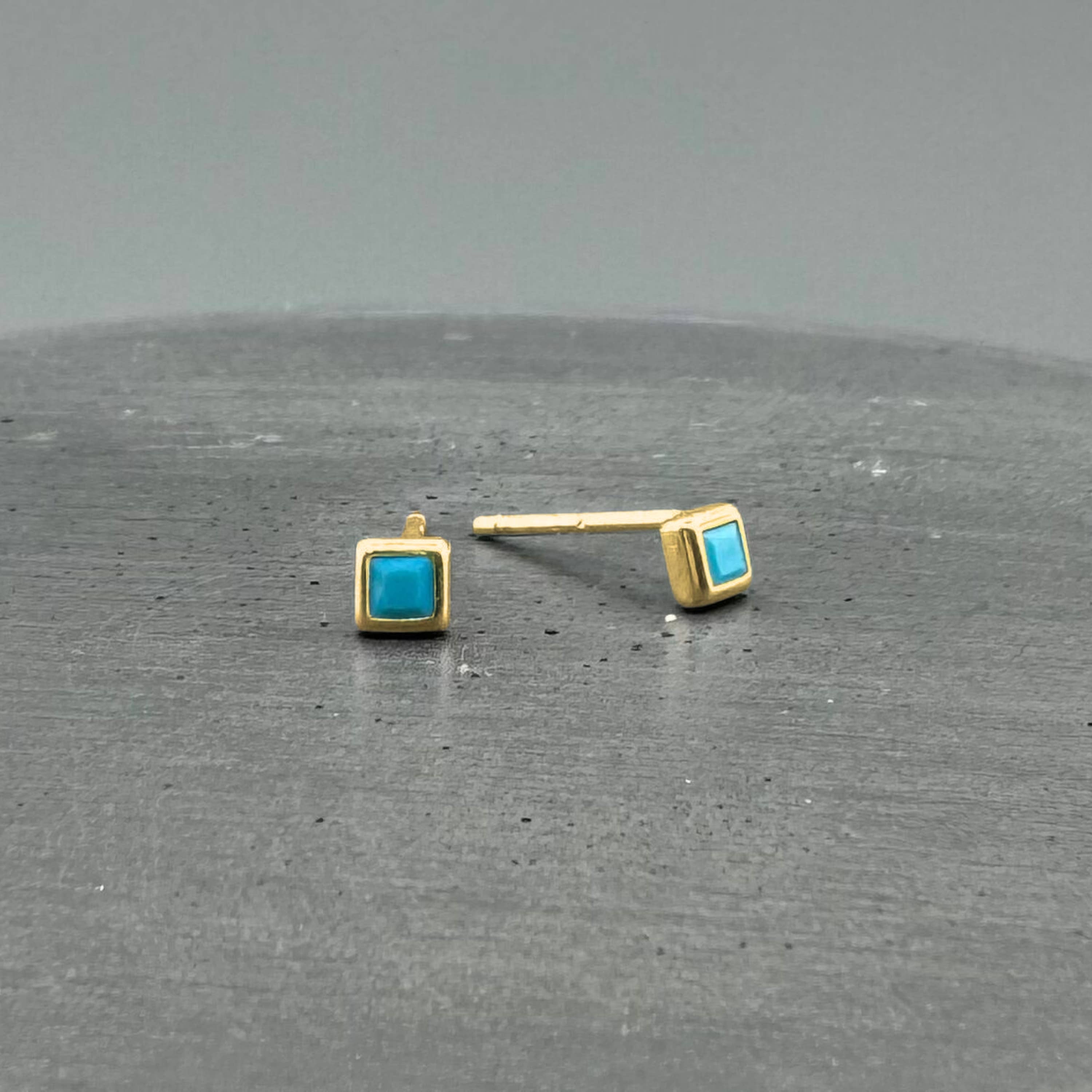 Something Silver - Wholesale Stud/Post Earrings - Mini CZ Square Bezel Studs1