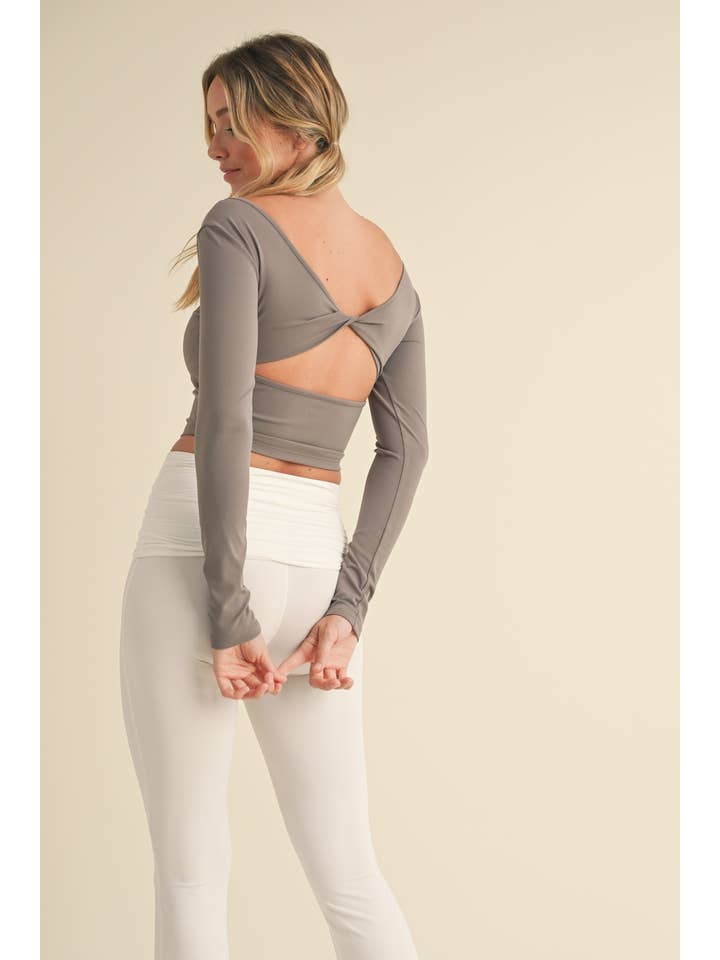 KIMBERLY C - Wholesale Athletic Top - Women's - Twist Back Long Sleeve Top32