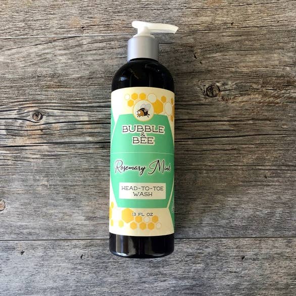 Rosemary Mint Head-To-Toe Wash 12 Oz for wholesale by Bubble & Bee Organic