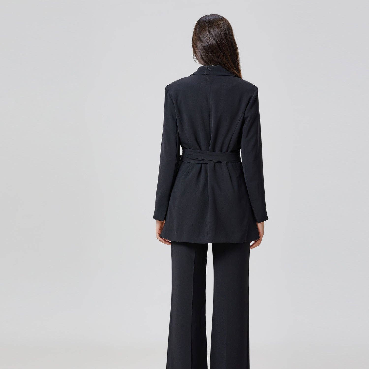 Smart and Joy - Wholesale Blazer - Women's - Long blazer tied at the waist14