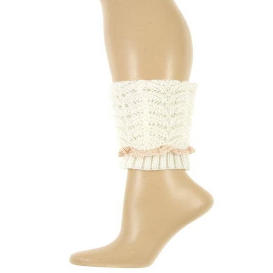 Cream Chunky Cable Knit Leg Warmers