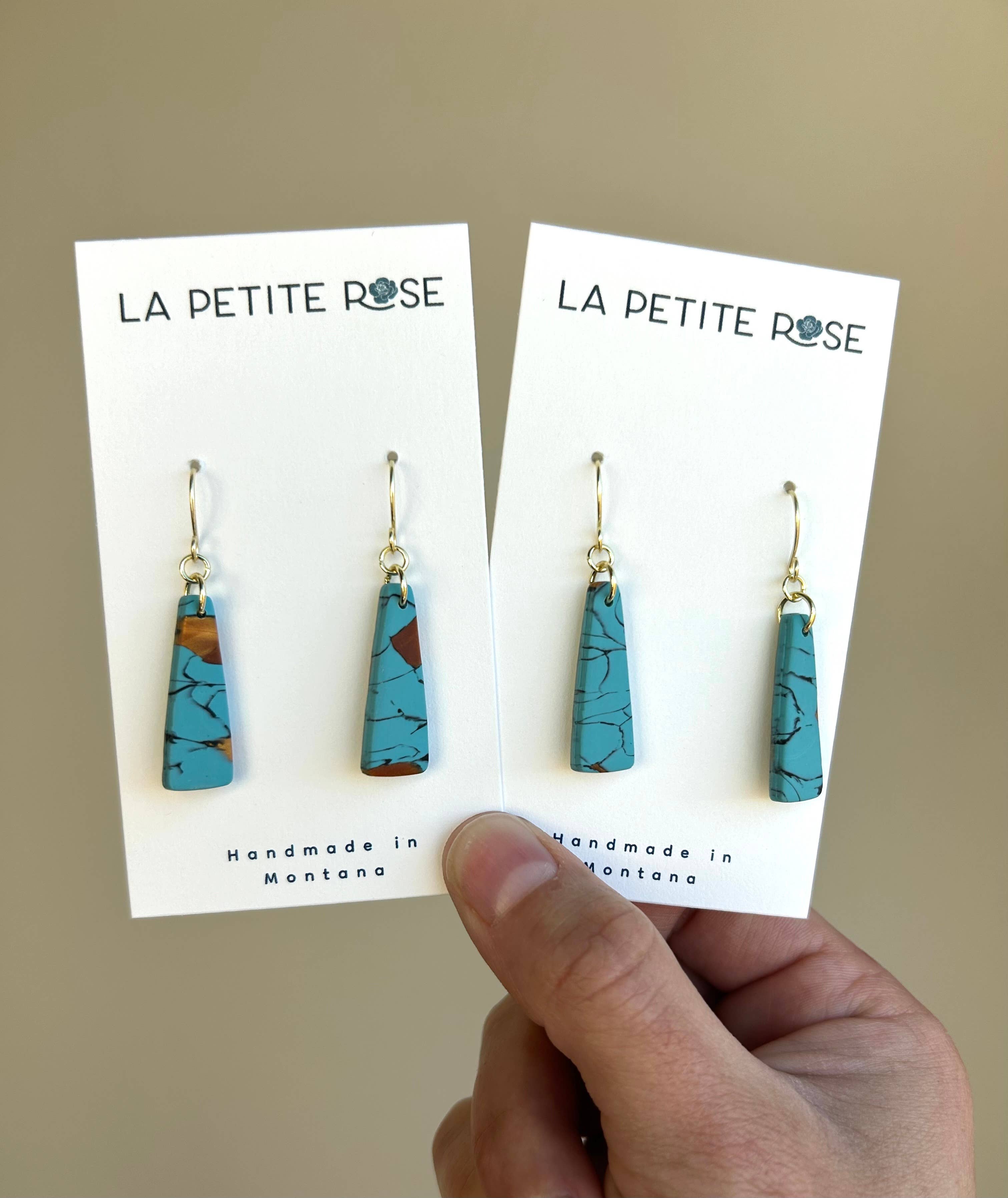 La Petite Rose LLC - Wholesale Dangle Earrings - Faux Turquoise Clay Earrings, Minimalist Fish Hook Dangles2