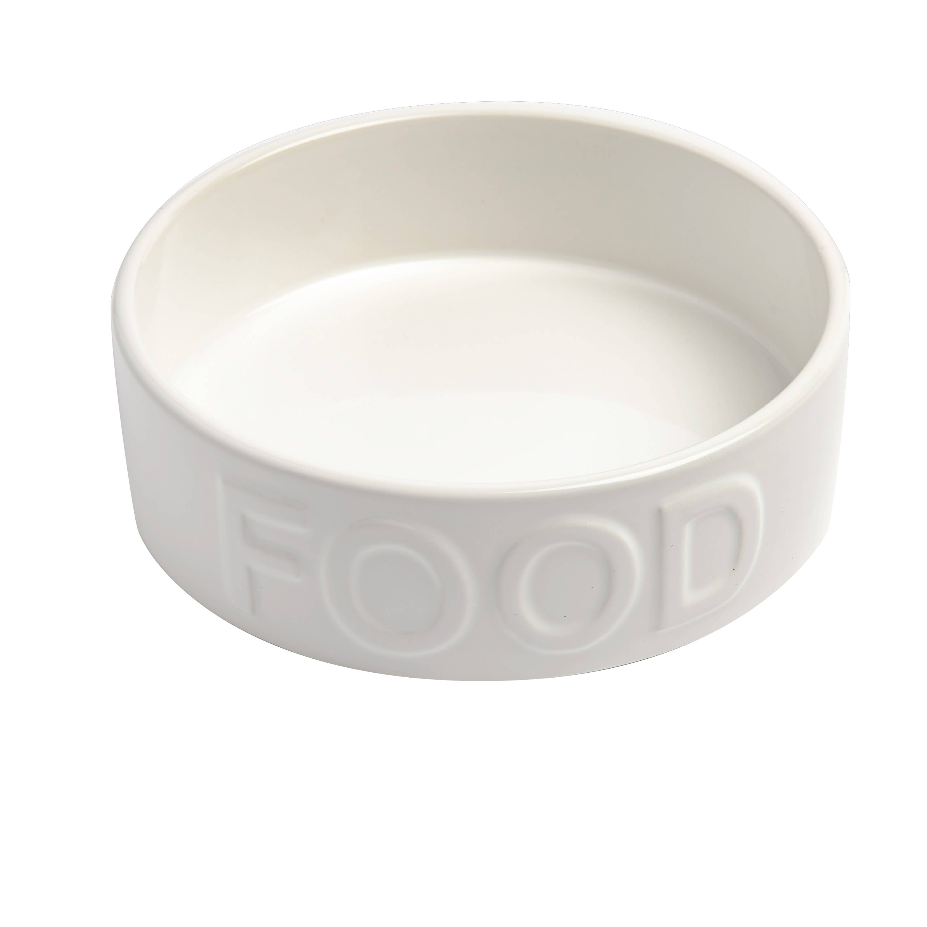 plain white dog bowl