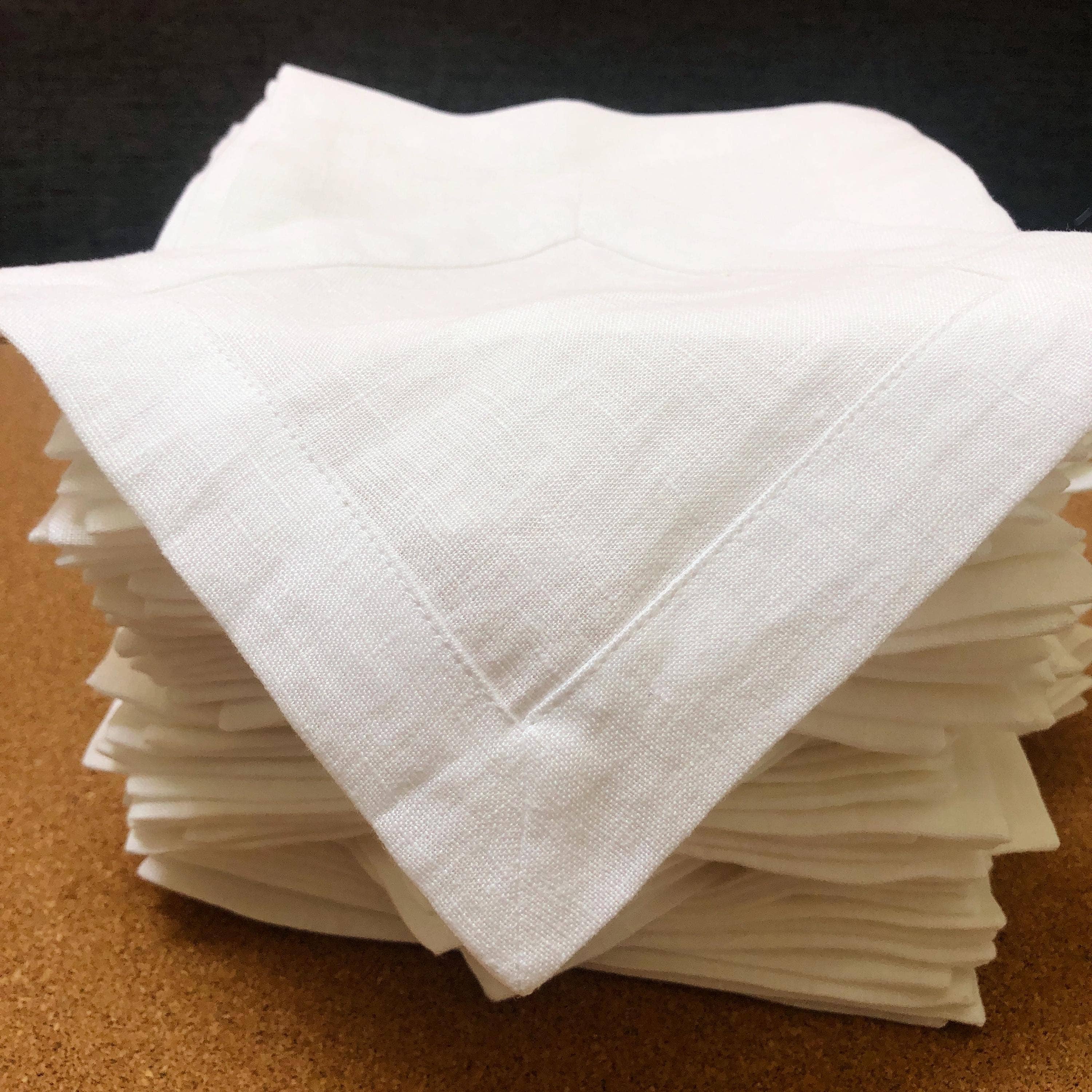 Belle Linen - Wholesale Dinner & Cloth Napkin - 100% Premium Classic White Linen Cocktail Napkins1