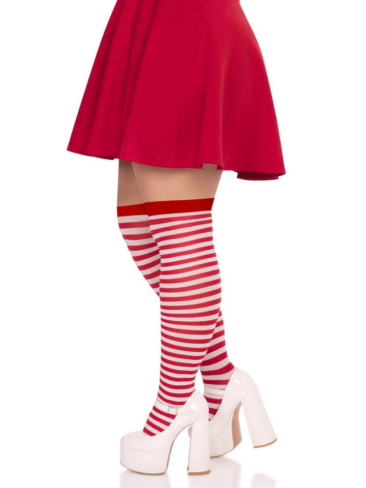 Leg Avenue - Wholesale Socks - Women's - Cari Plus Striped Stockings2