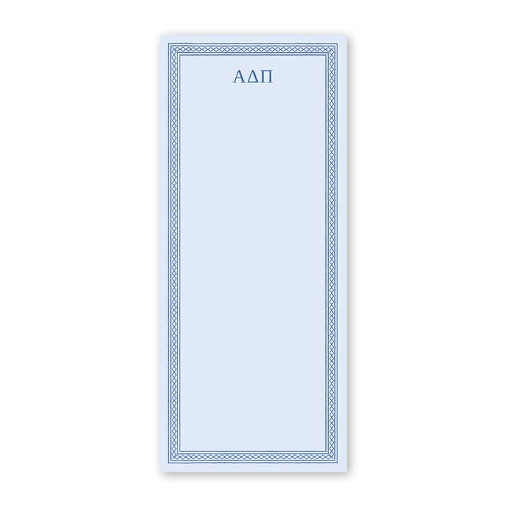 Alpha Delta Pi Dolly Blooms Greek Skinny Notepad for wholesale by Dogwood Hill