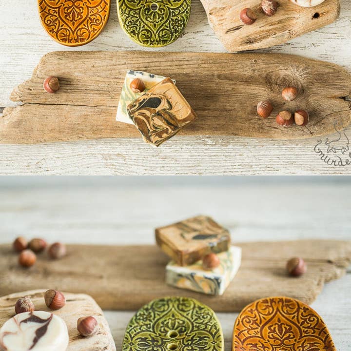 Danutė Murauskienė – wholesale Tvålhållare – Gröna och bruna tvålfat4