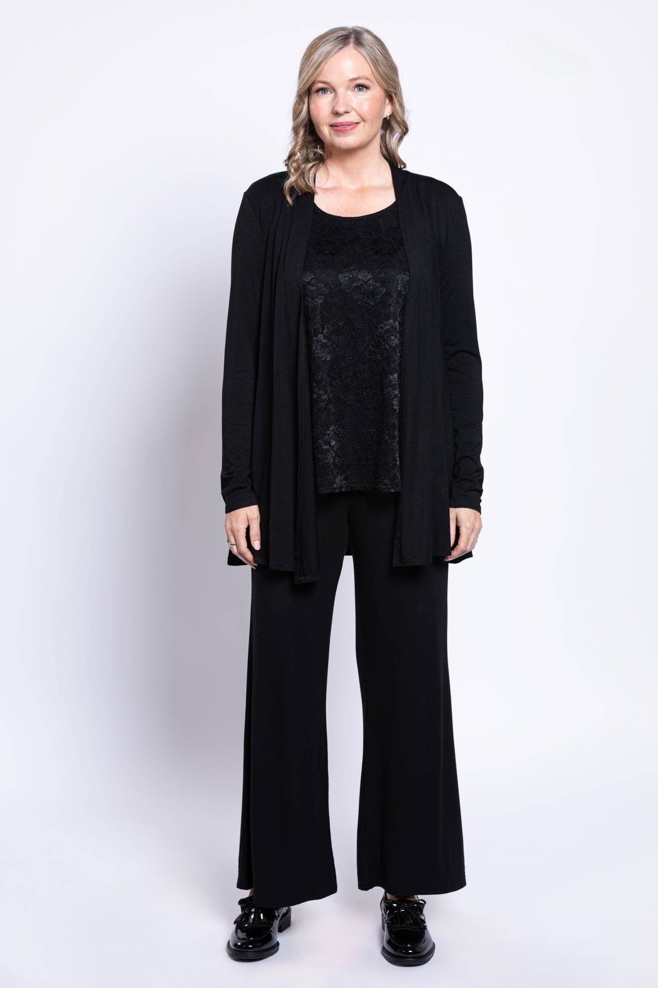 Blue Sky Clothing Co LLC - Wholesale Cardigan - Women's - Justine Sweater, Black, Bamboo Cotton1