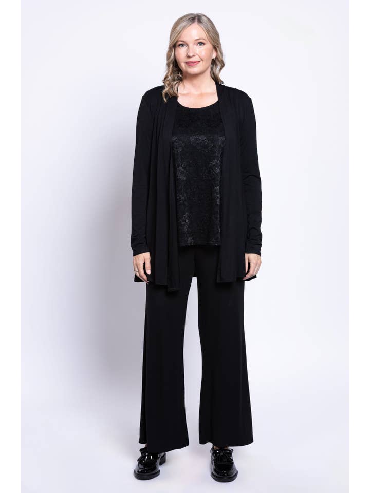 Blue Sky Clothing Co LLC - Wholesale Cardigan - Women's - Justine Sweater, Black, Bamboo Cotton1