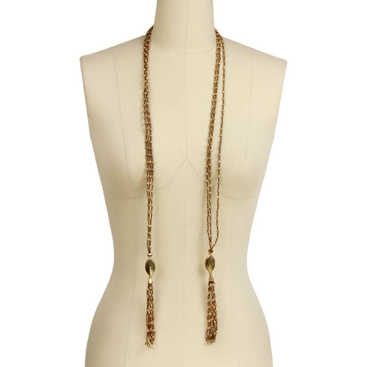 Veroma Gifts - Wholesale Y-Neck/Lariat Necklace - Long Beaded Tassel Chain Necklace