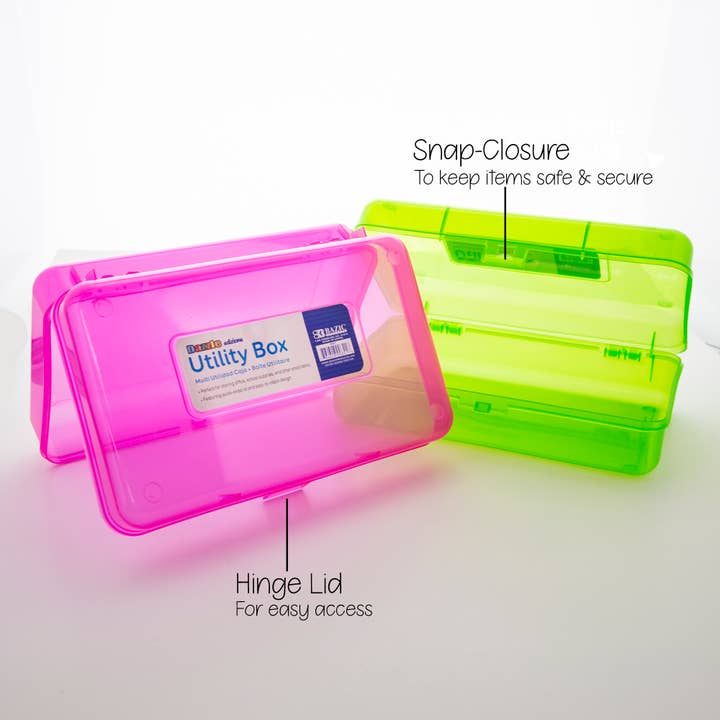 BAZIC Products - Wholesale Pencil Case/Pouch - Pencil Case Multipurpose Utility Box - Bright Color4